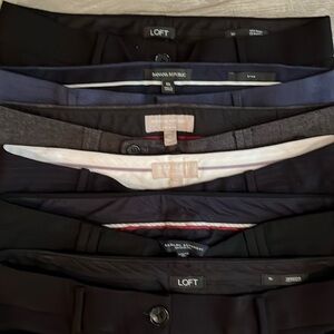 EUC 6 Pairs Women's Size 10 Tall / 10 Long Dress Pants Banana Republic / LOFT